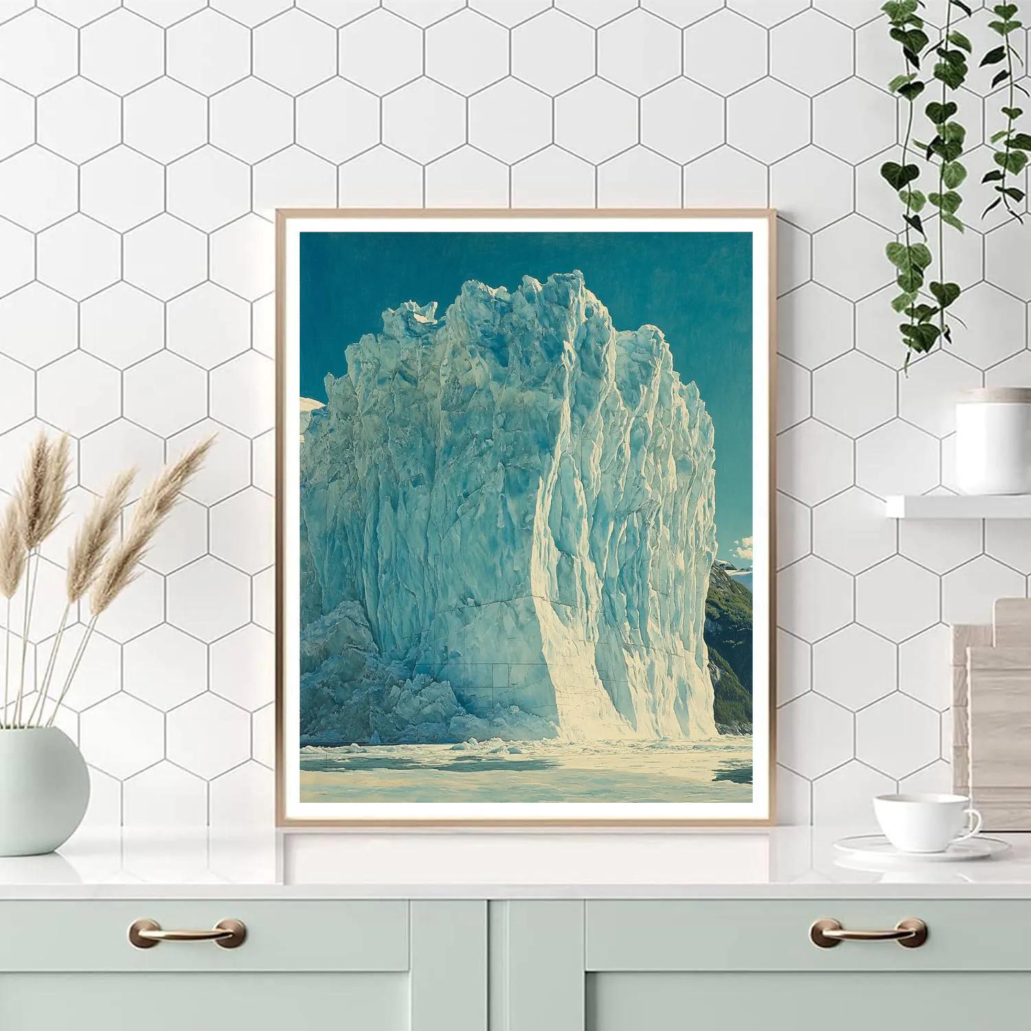 Michelangelo Inspired Celestial Glacier Number painting