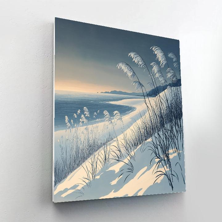 Hiroshige Inspired Snowy Coastal Reeds Paint by numbers kits
