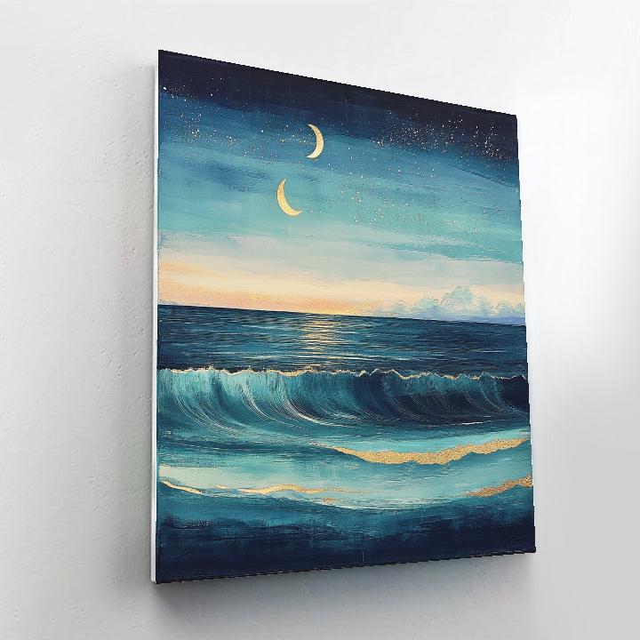Hiroshige Inspired Celestial Tidal Waves Numbered painting kits