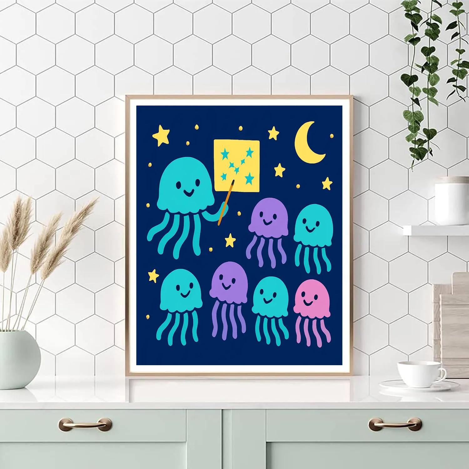 Cosmic Jellyfish School paint by numbers
