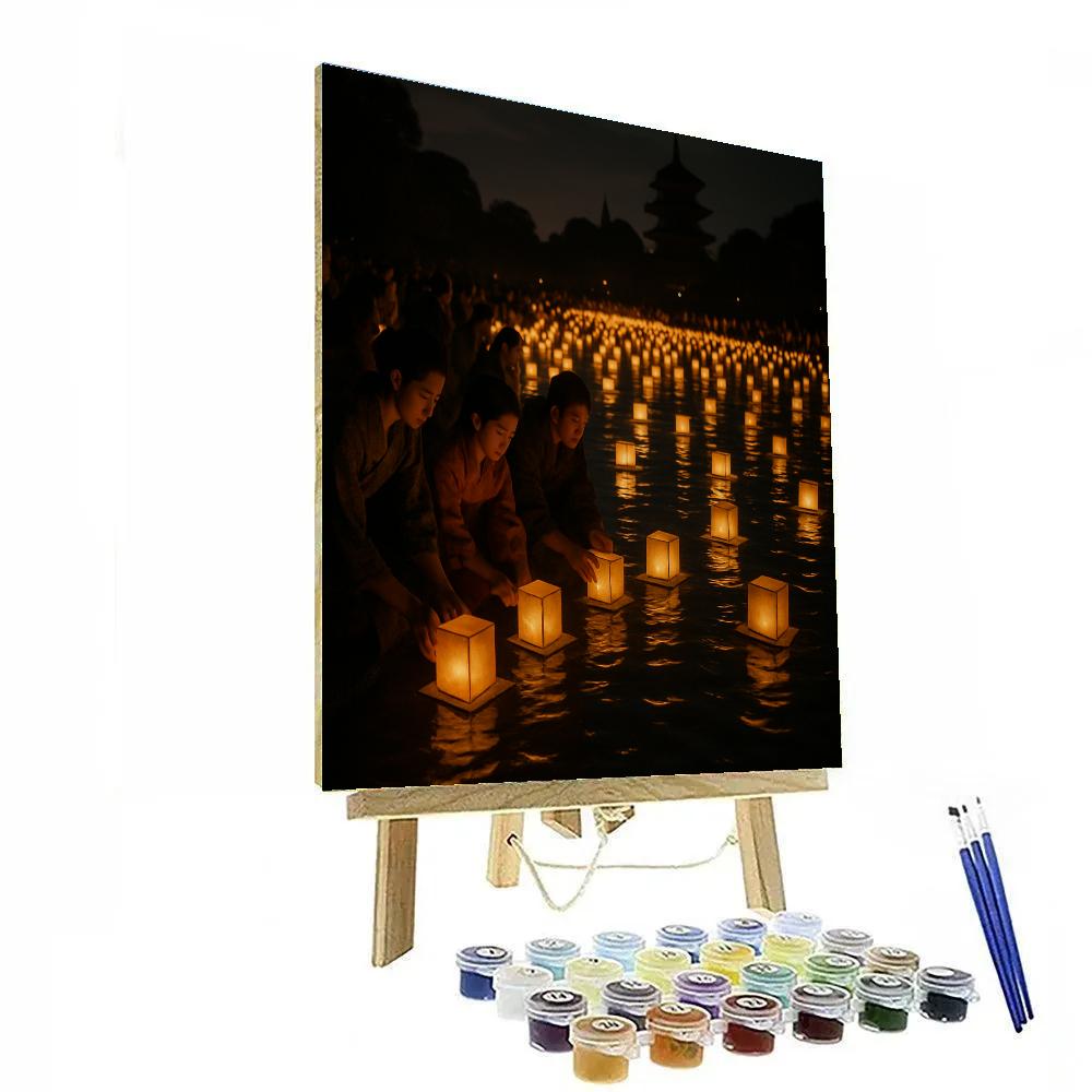 Lantern Floating Festival River Paint by numbers art