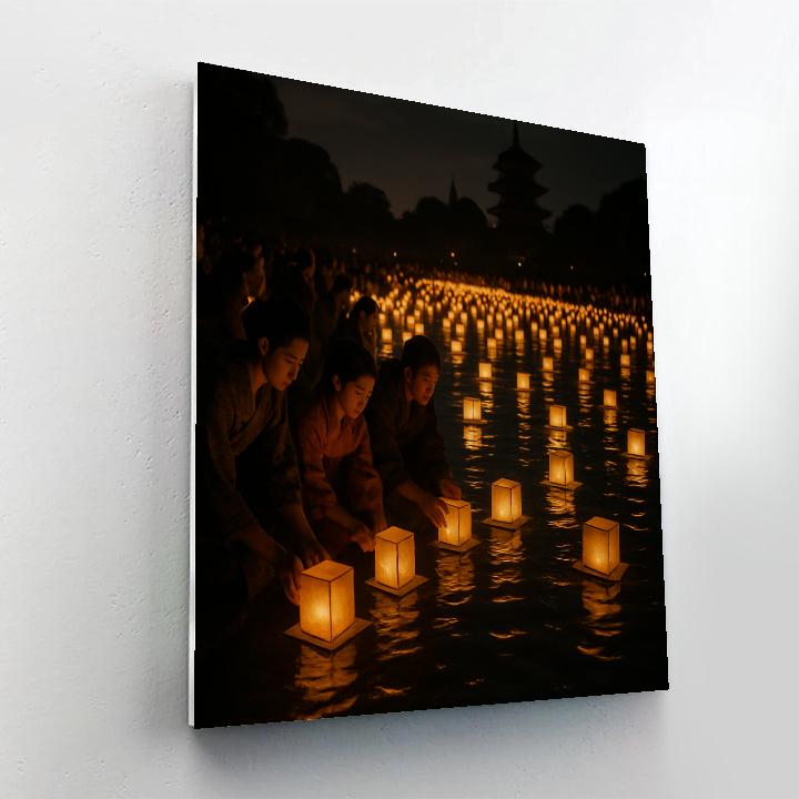 Lantern Floating Festival River Paint by numbers art