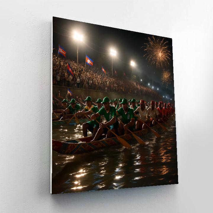 Khmer Water Festival Night Regatta paint by color
