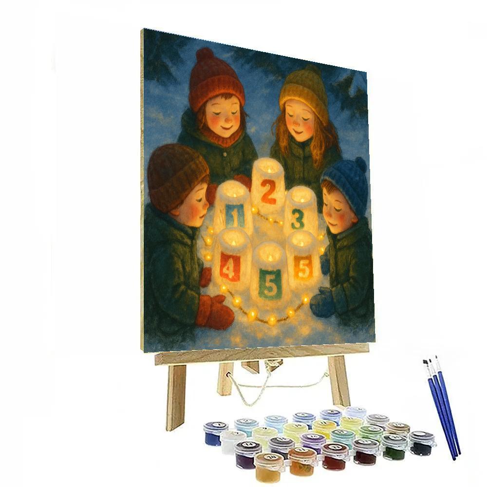 Snow Lantern Circle DIY paint by numbers
