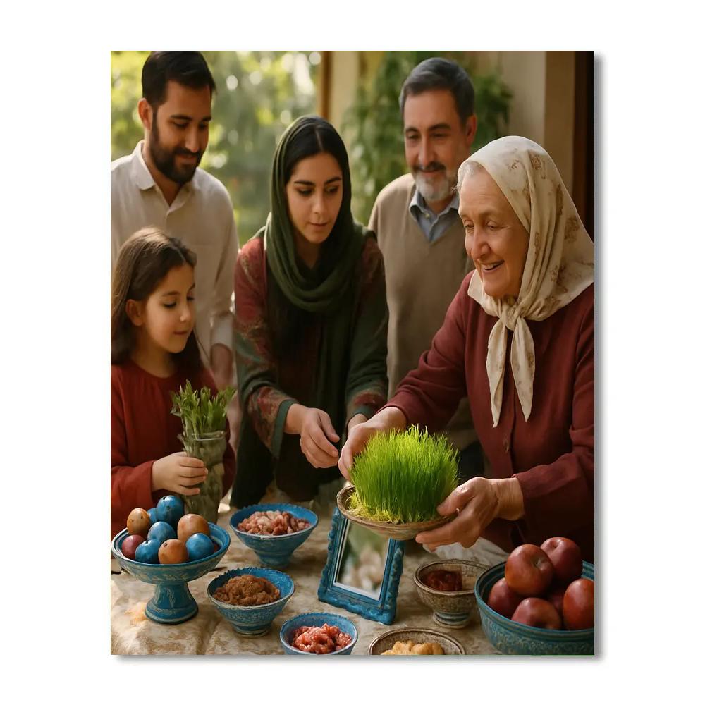 Nowruz Haft Seen Family Gathering Paint by numbers art