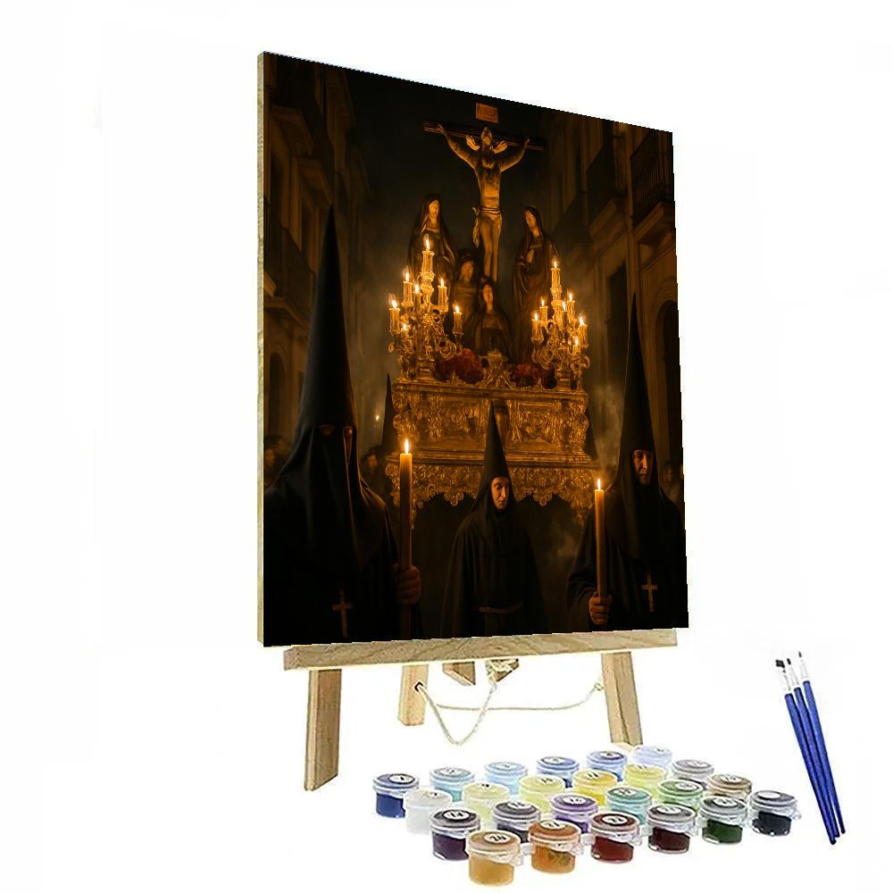 Easter Procession Seville Night painting number kit