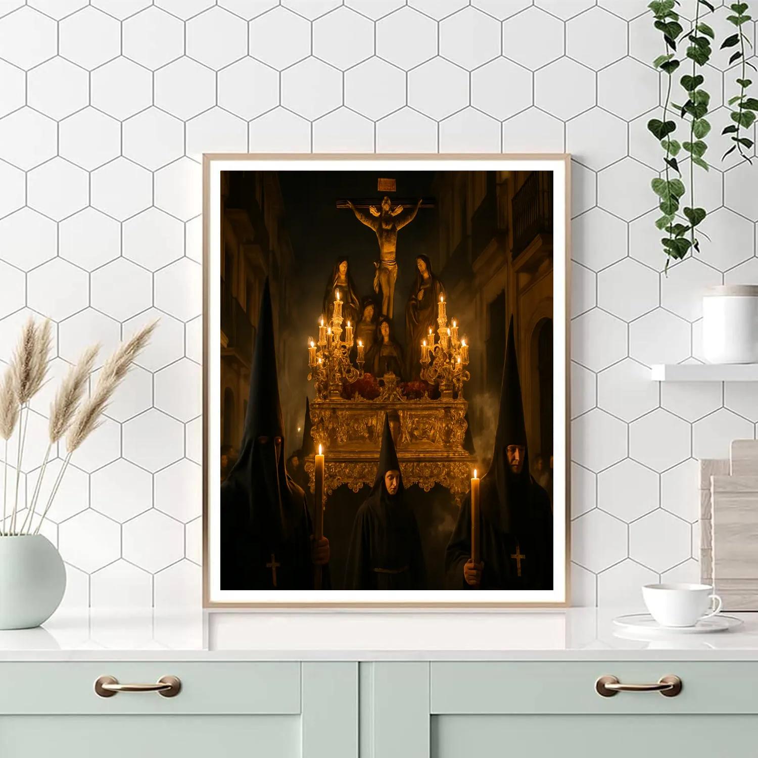 Easter Procession Seville Night painting number kit