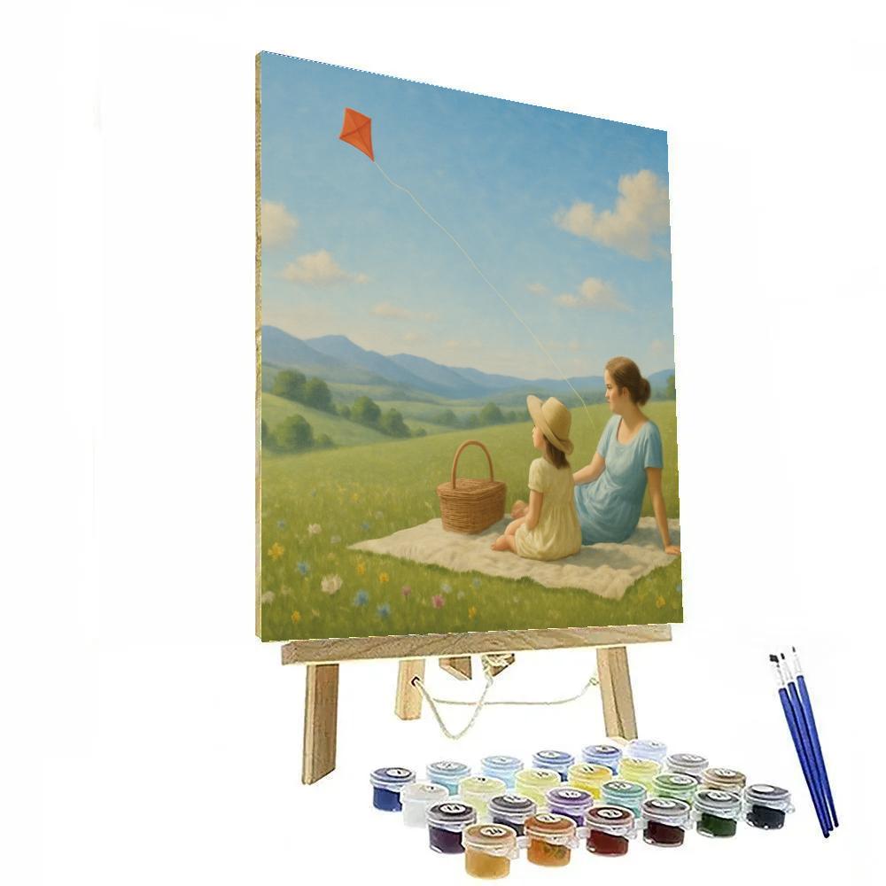 Rolling Hills Picnic Portrait paint by color