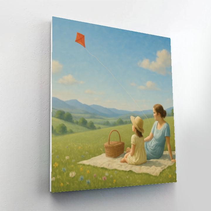 Rolling Hills Picnic Portrait paint by color