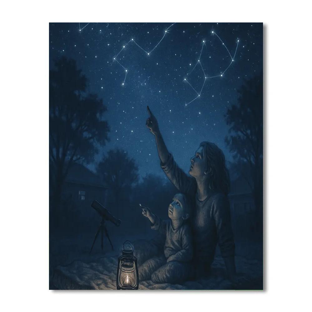 Stargazing On The Blanket paint by number