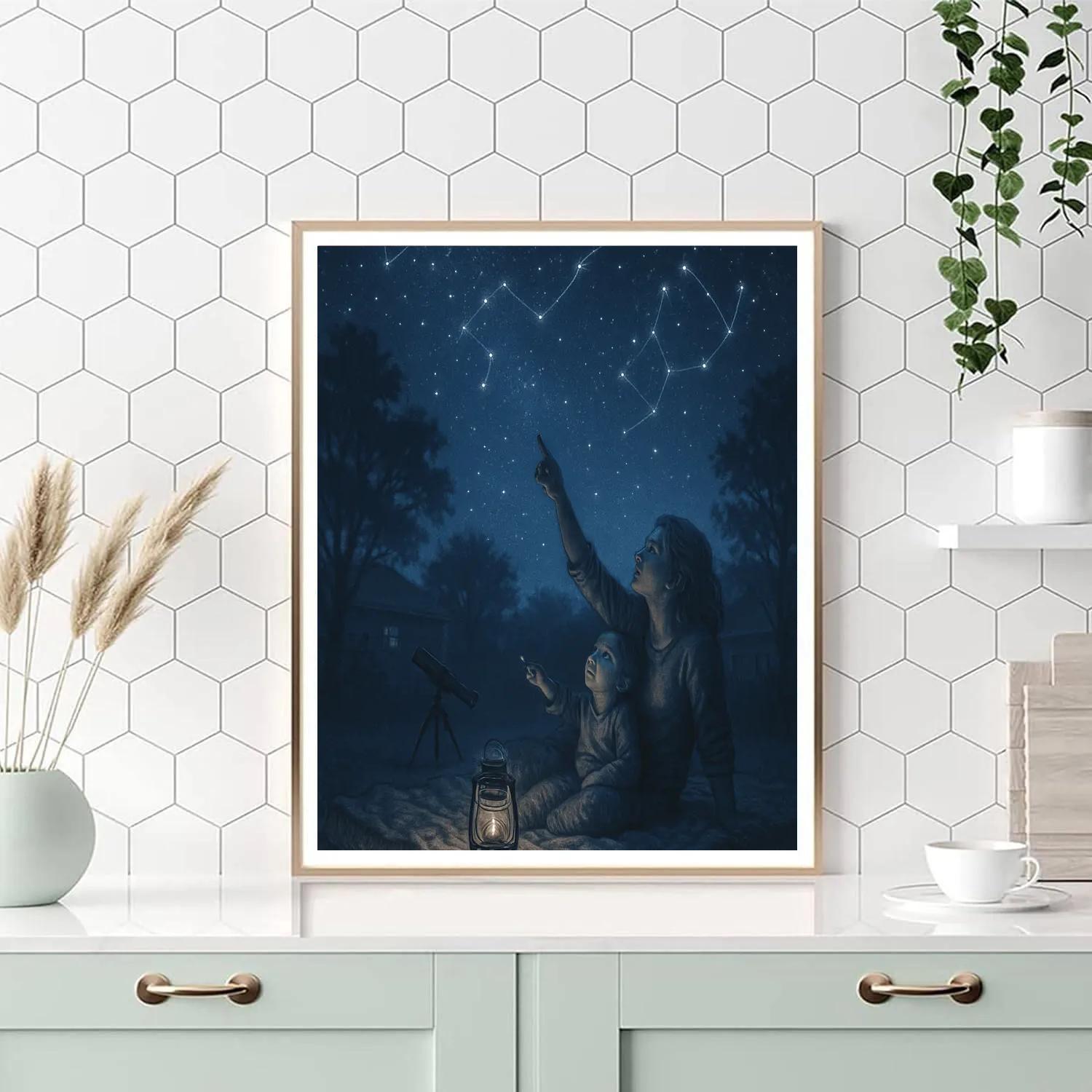 Stargazing On The Blanket paint by number