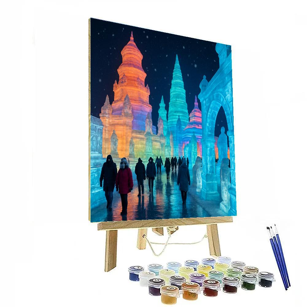 Harbin Ice And Snow Festival Night Lights Paint by numbers art