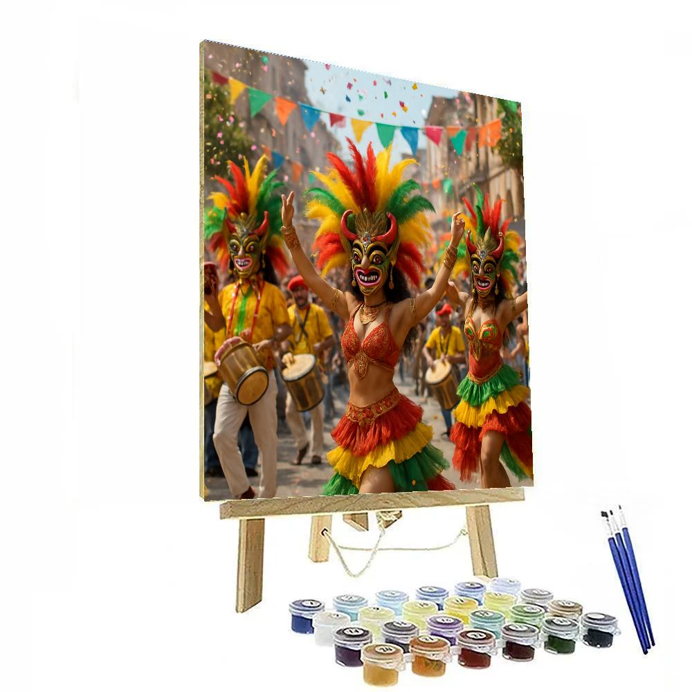Carnaval De Barranquilla Parade Excitement Paint by numbers art
