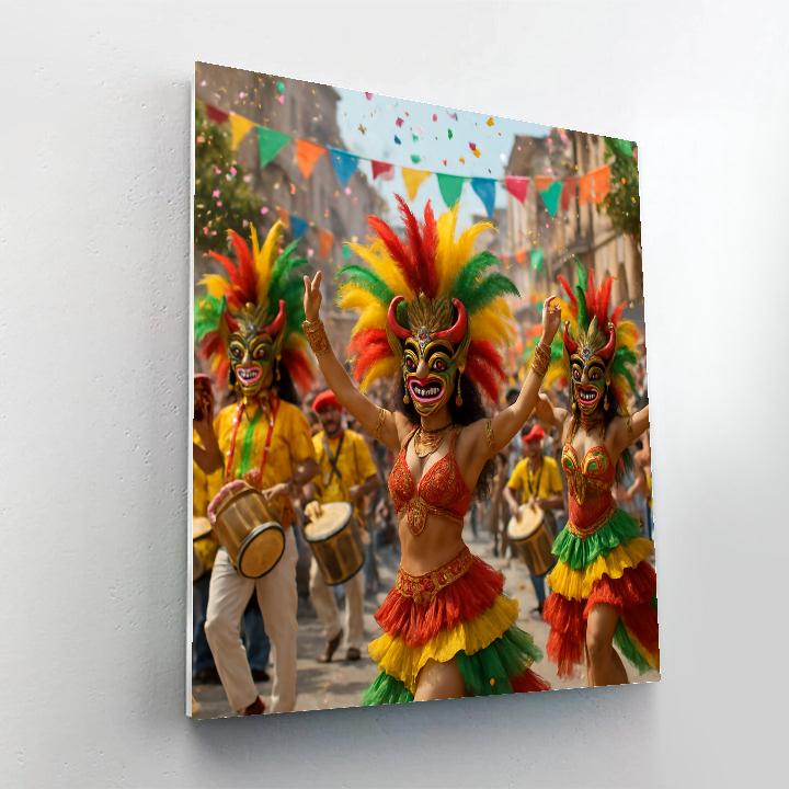 Carnaval De Barranquilla Parade Excitement Paint by numbers art