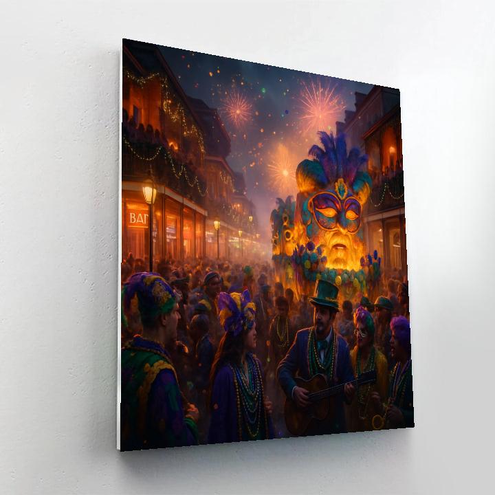 Mardi Gras New Orleans Street Scene Paint by numbers art