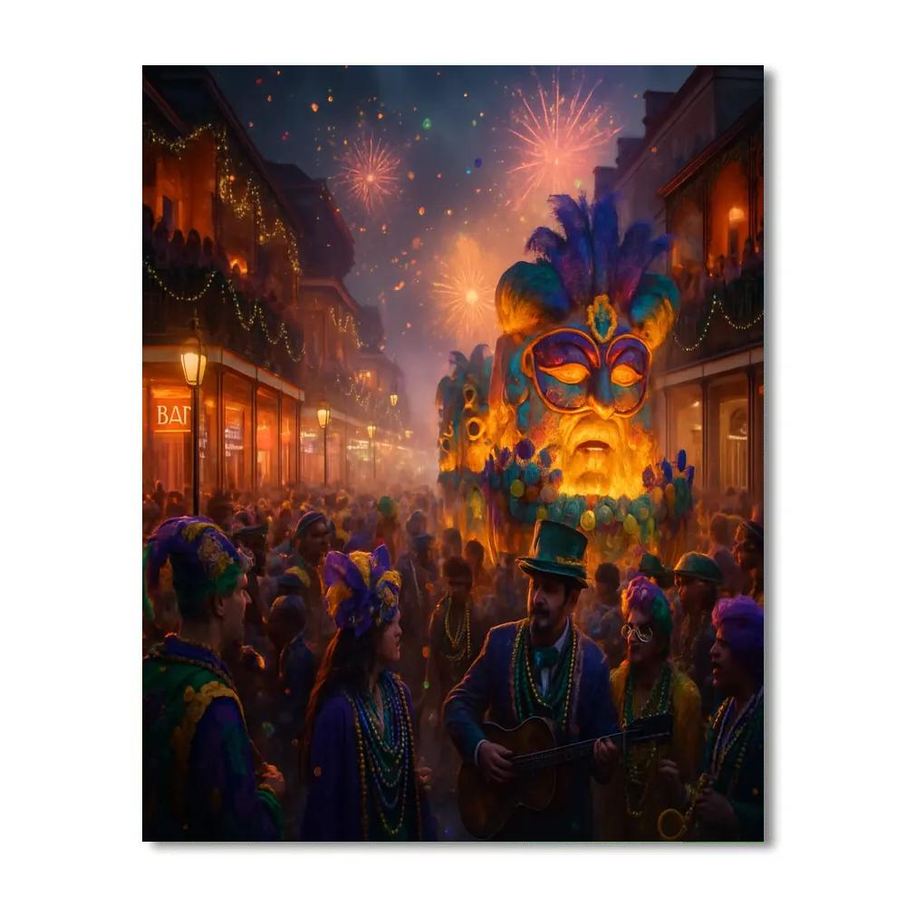 Mardi Gras New Orleans Street Scene Paint by numbers art