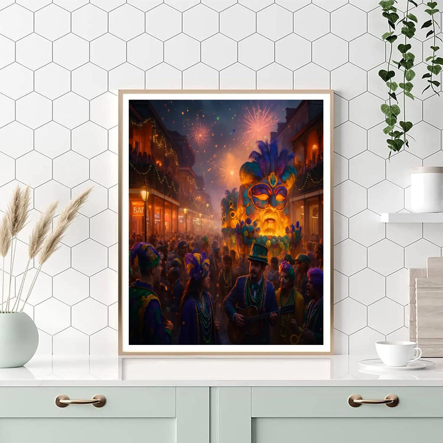 Mardi Gras New Orleans Street Scene Paint by numbers art