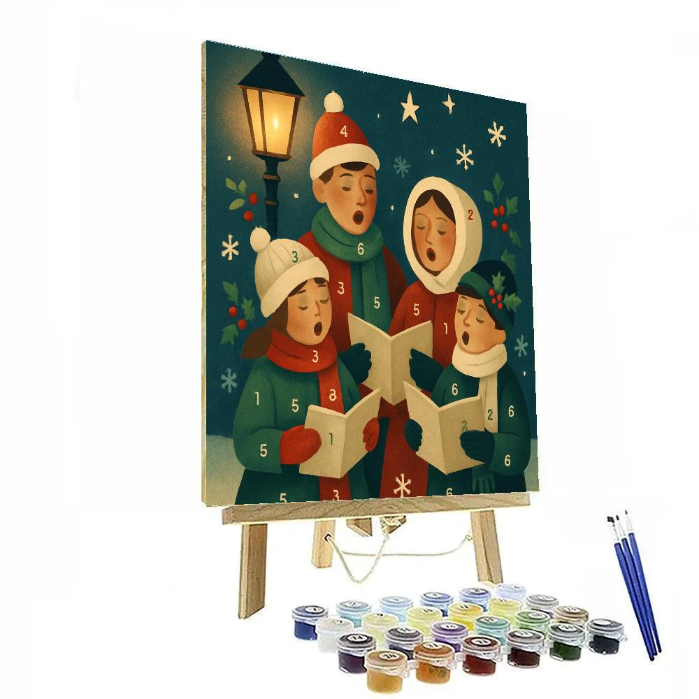 Starlit Caroling Circle Painting by numbers kit
