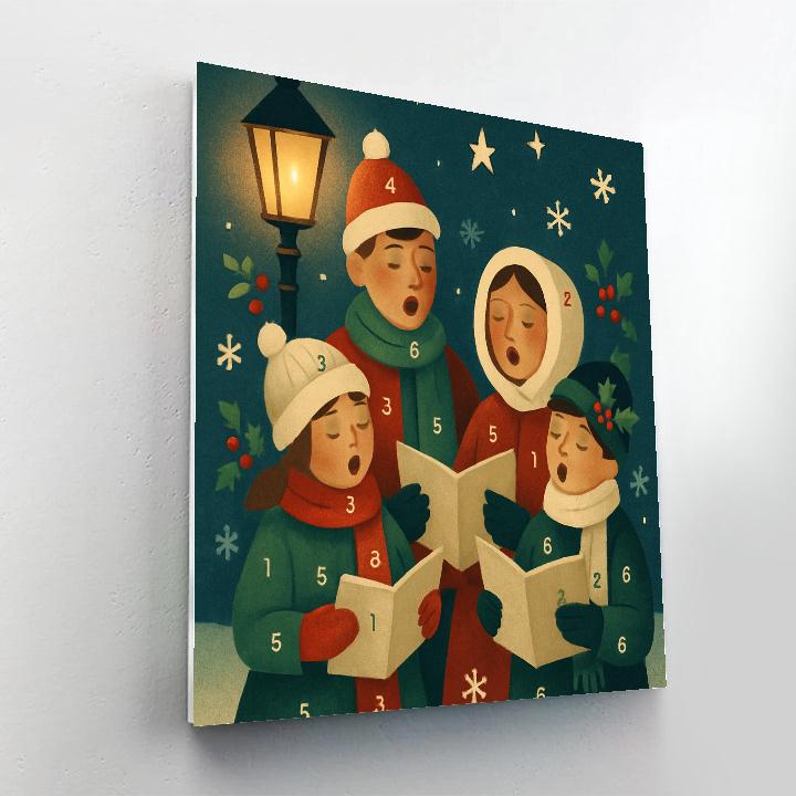 Starlit Caroling Circle Painting by numbers kit