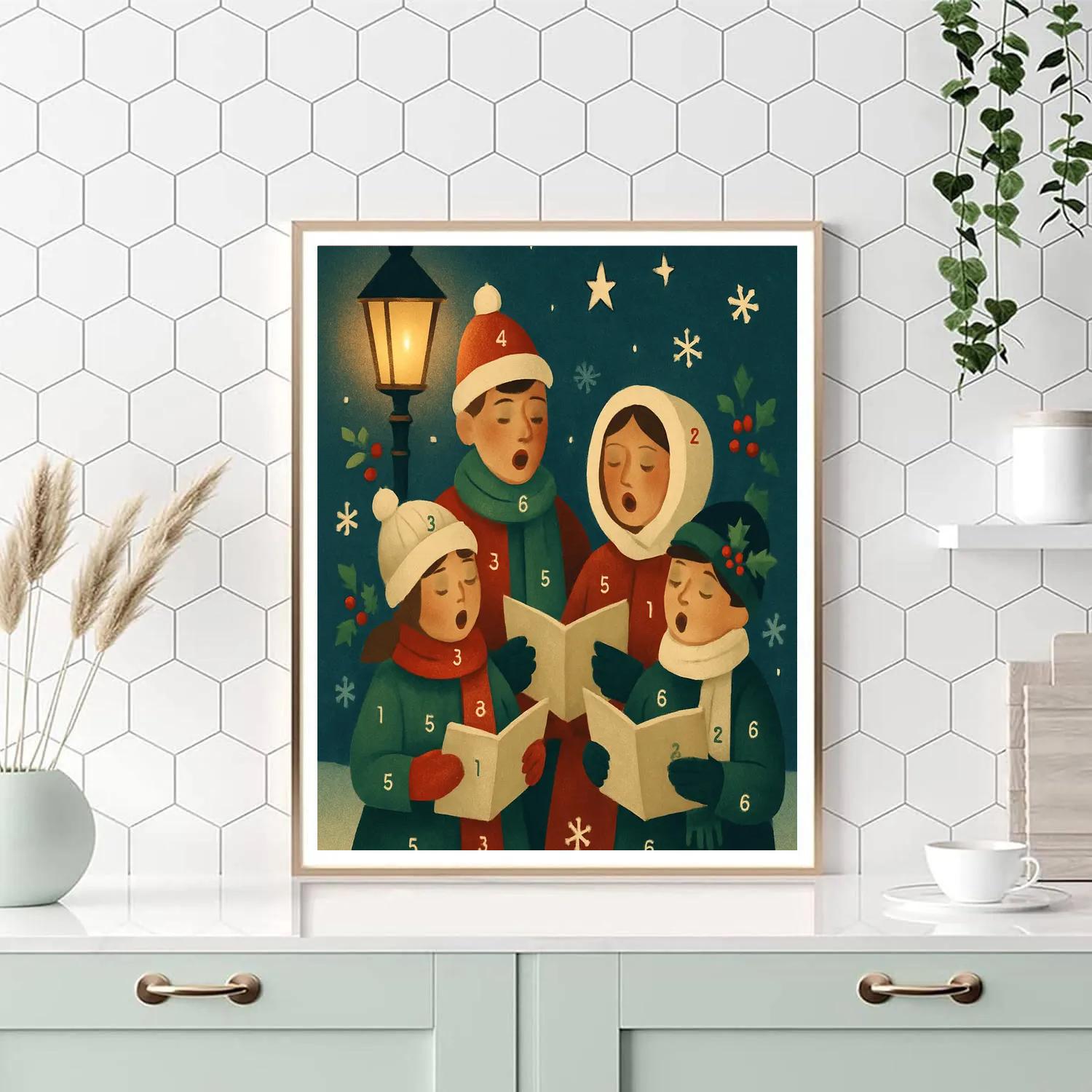 Starlit Caroling Circle Painting by numbers kit
