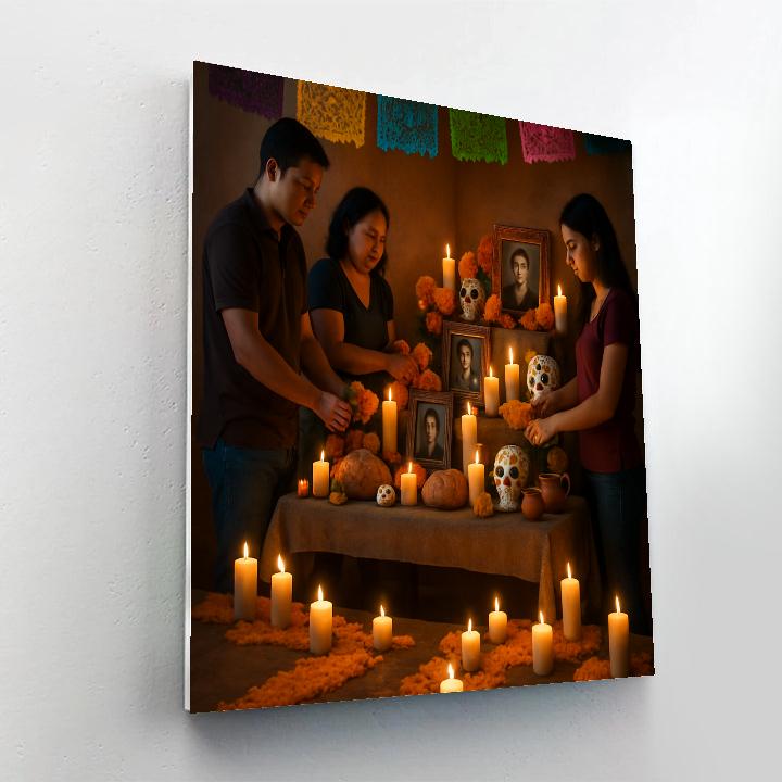 Día De Muertos Family Ofrenda Ceremony DIY paint by numbers