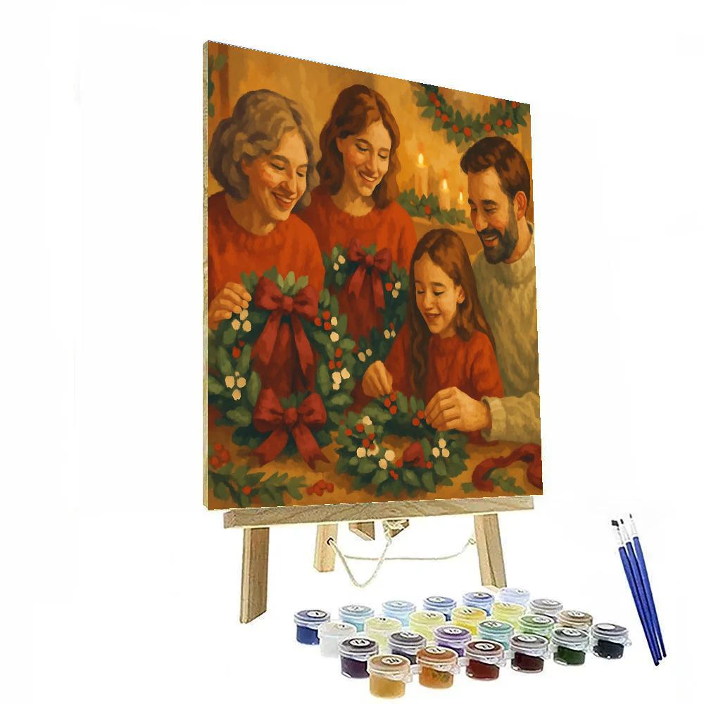 Ribboned Wreath Workshop paint by color