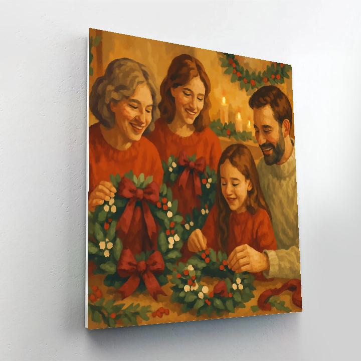 Ribboned Wreath Workshop paint by color