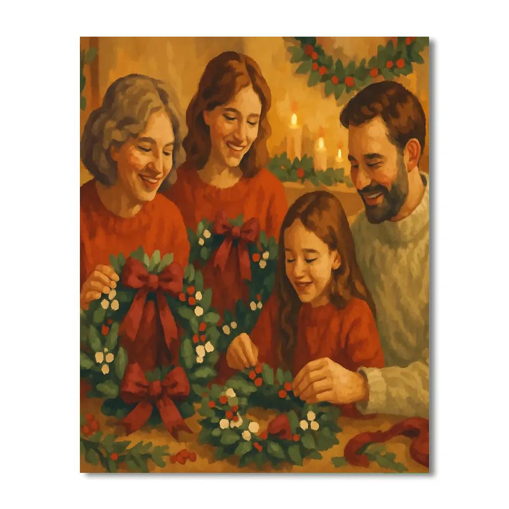 Ribboned Wreath Workshop paint by color