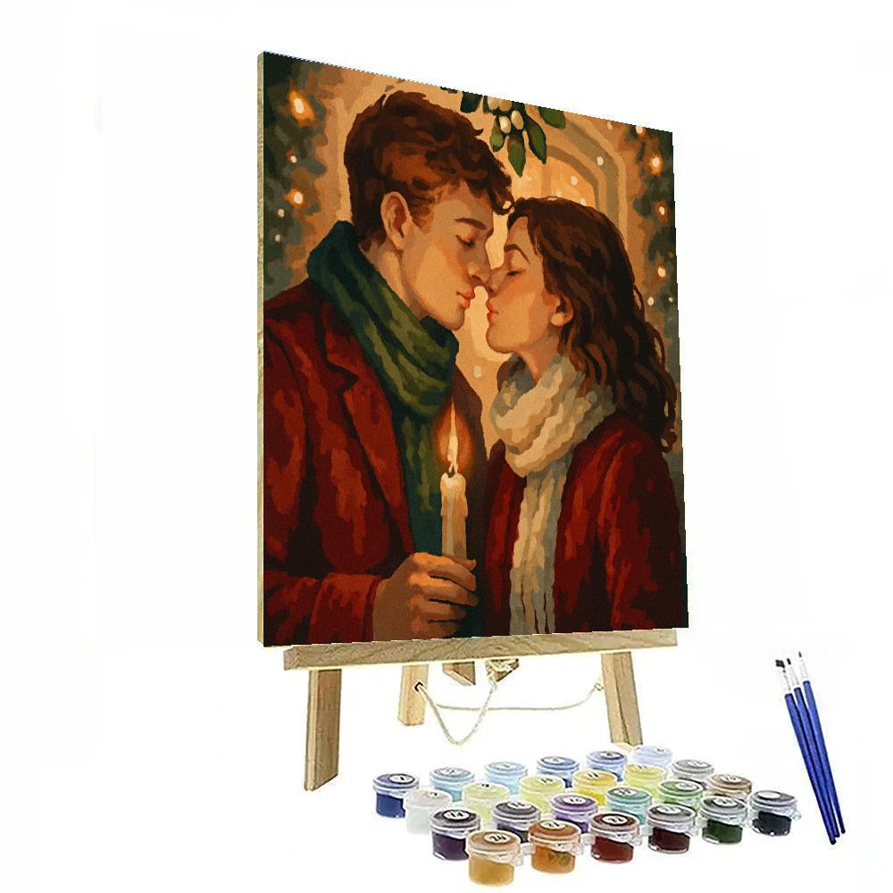 Candlelit Mistletoe Moment Paint by numbers art