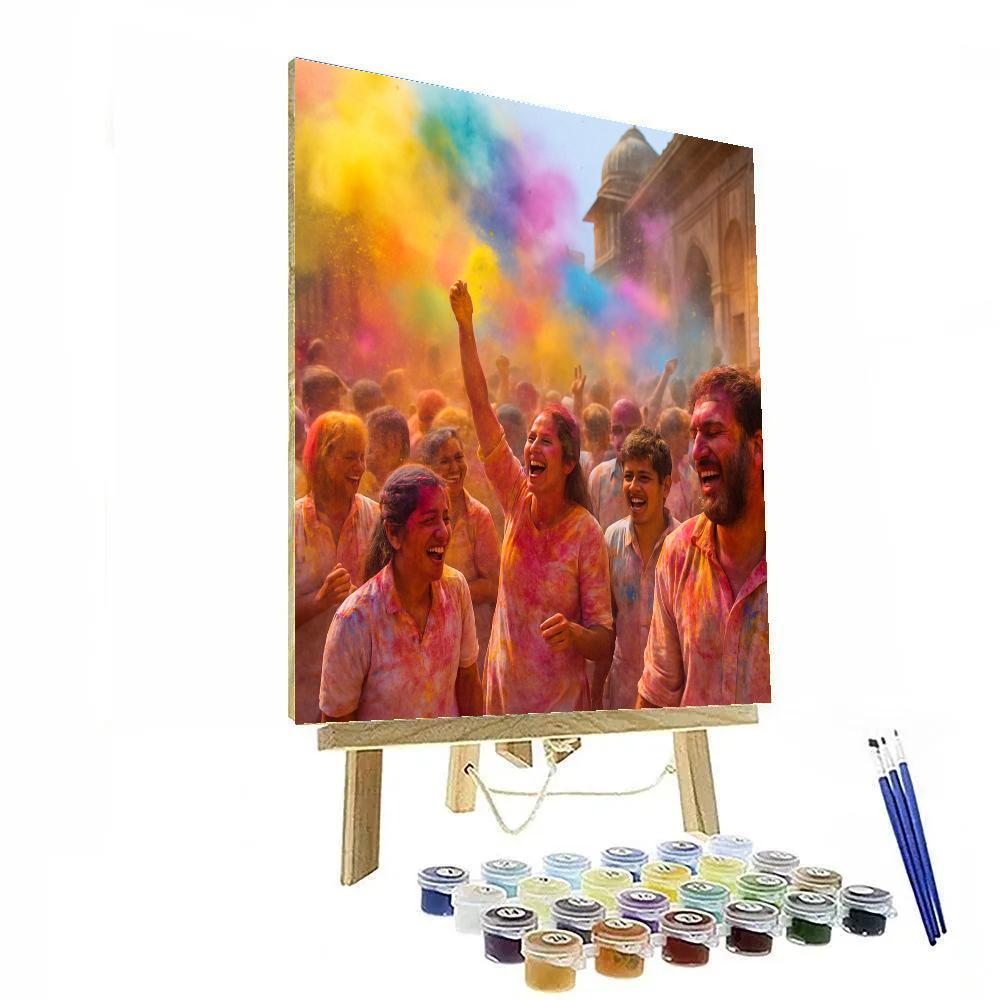 Holi Festival Color Explosion In Vrindavan Paint by numbers art