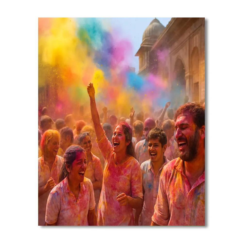 Holi Festival Color Explosion In Vrindavan Paint by numbers art