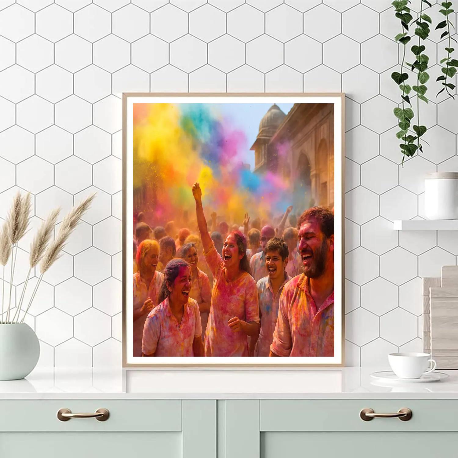 Holi Festival Color Explosion In Vrindavan Paint by numbers art