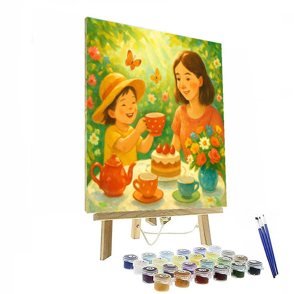 Heartfelt Garden Tea Party Painting by numbers kit
