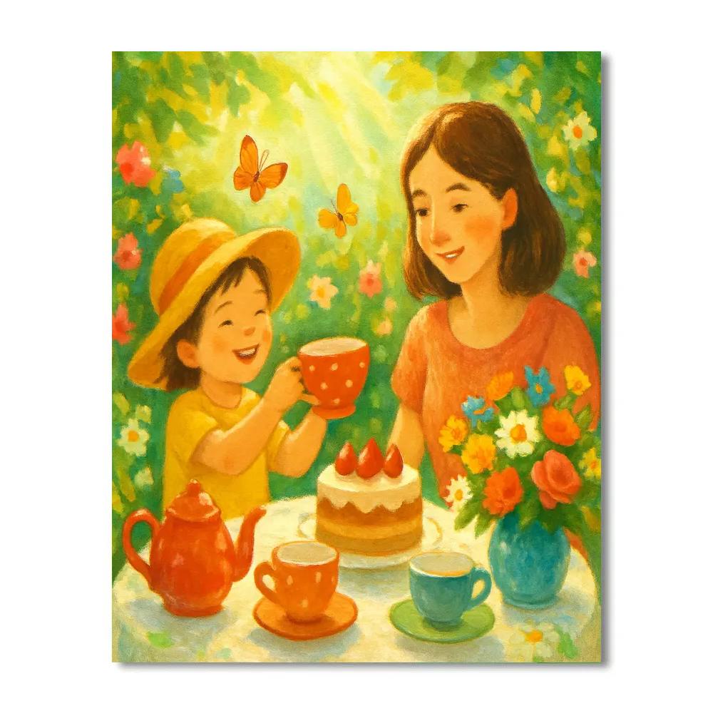Heartfelt Garden Tea Party Painting by numbers kit