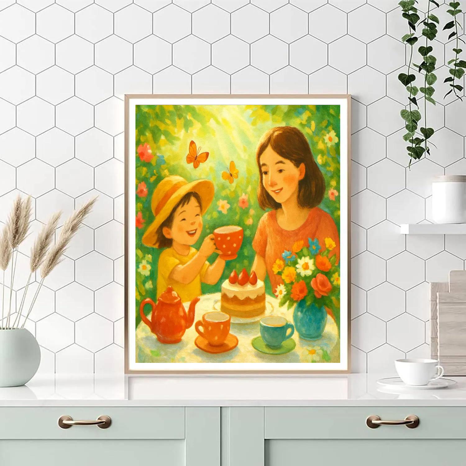 Heartfelt Garden Tea Party Painting by numbers kit