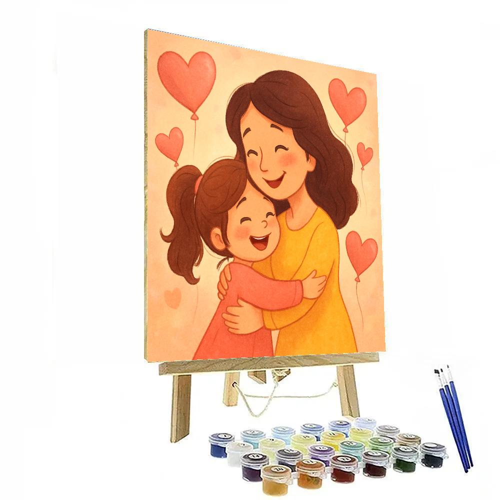 Mothers Heartfelt Embrace painting number kit