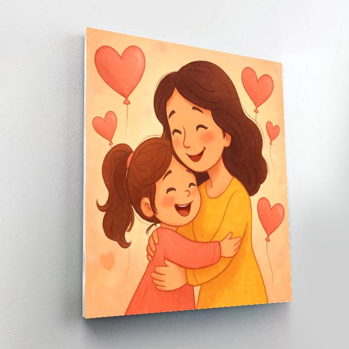 Mothers Heartfelt Embrace painting number kit