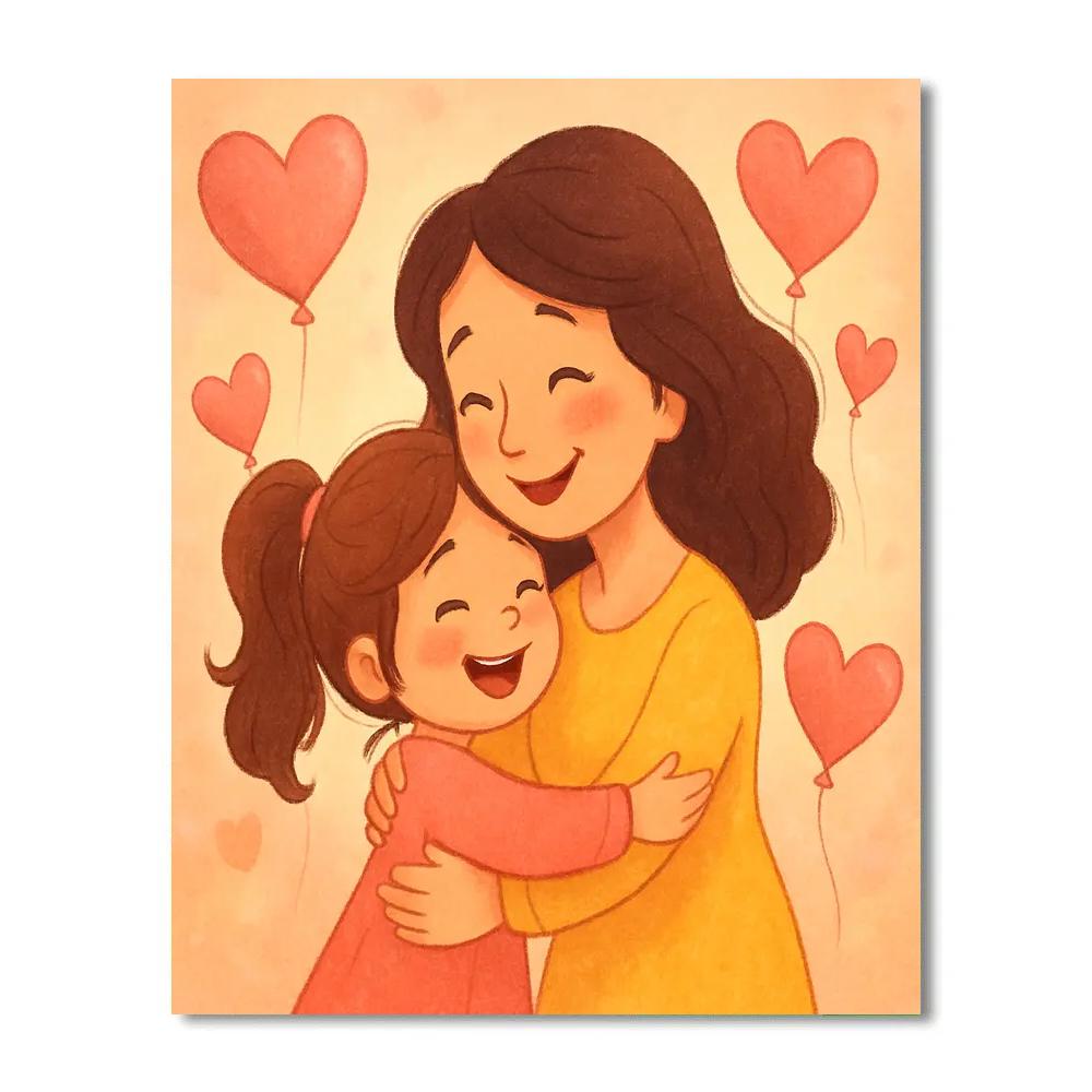 Mothers Heartfelt Embrace painting number kit