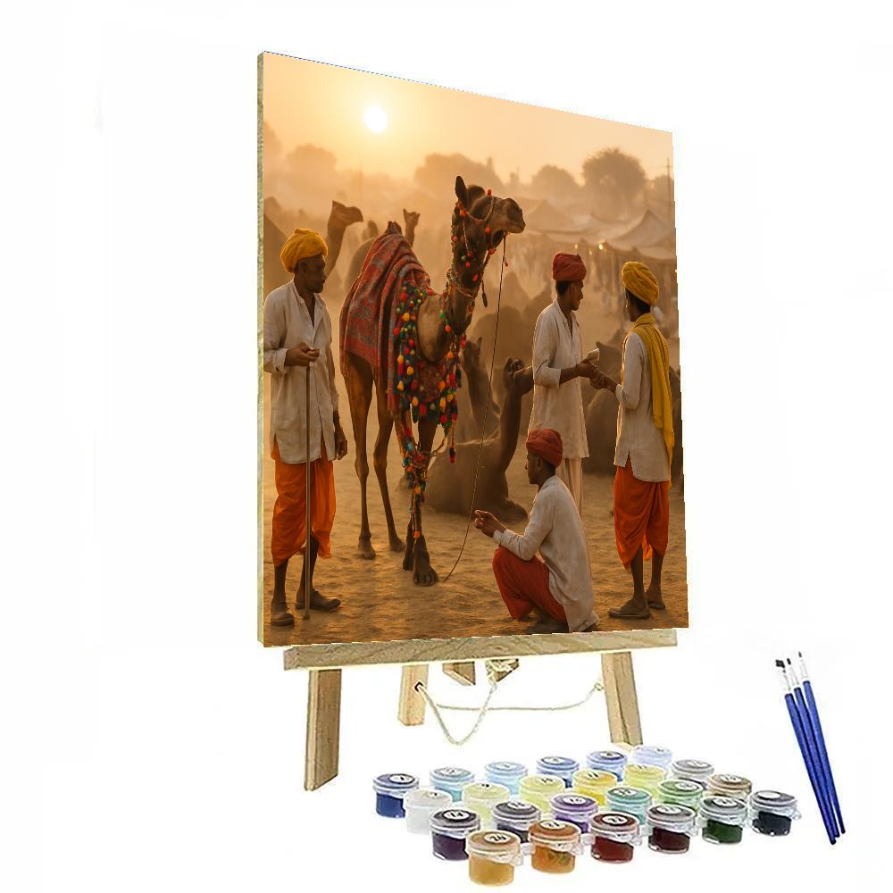 Pushkar Camel Fair Livestock Trading paint by number