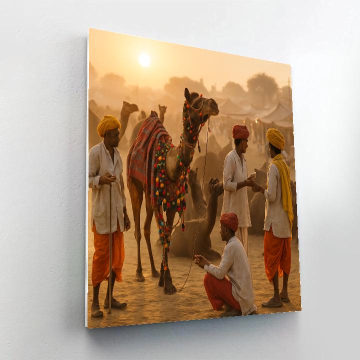 Pushkar Camel Fair Livestock Trading paint by number