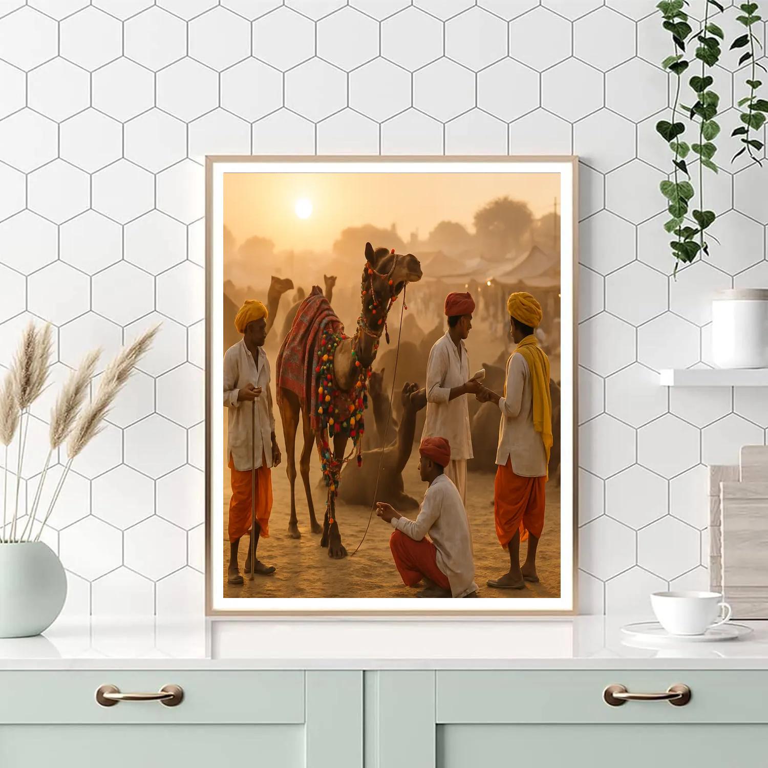 Pushkar Camel Fair Livestock Trading paint by number