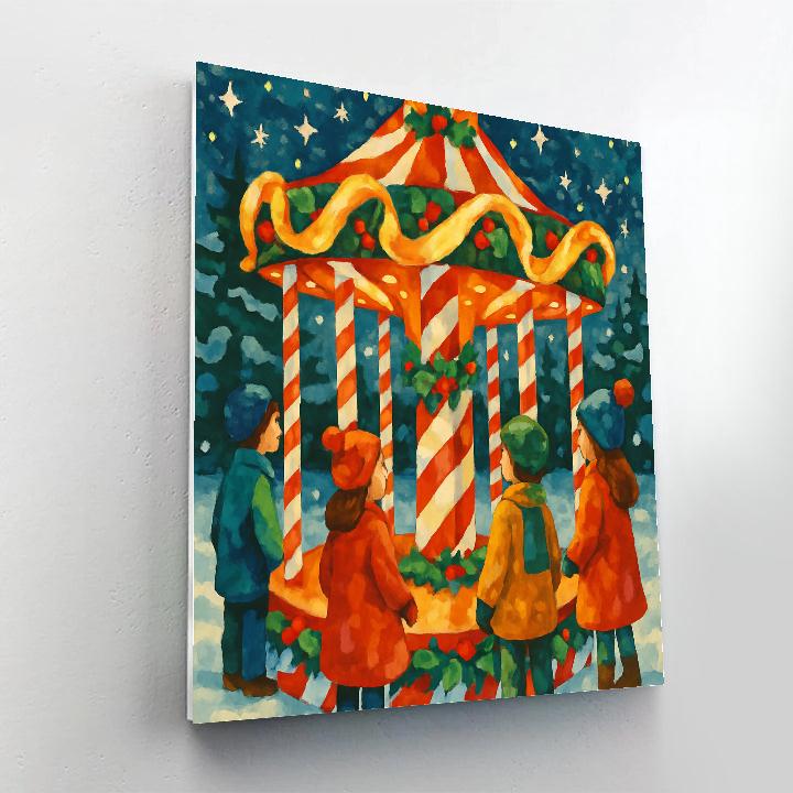 Candy Cane Carousel paint by number