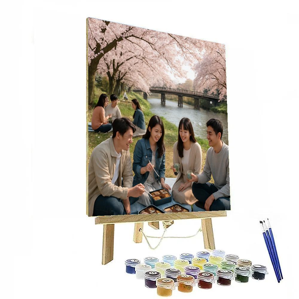 Hanami Cherry Blossom Viewing Picnic Number painting