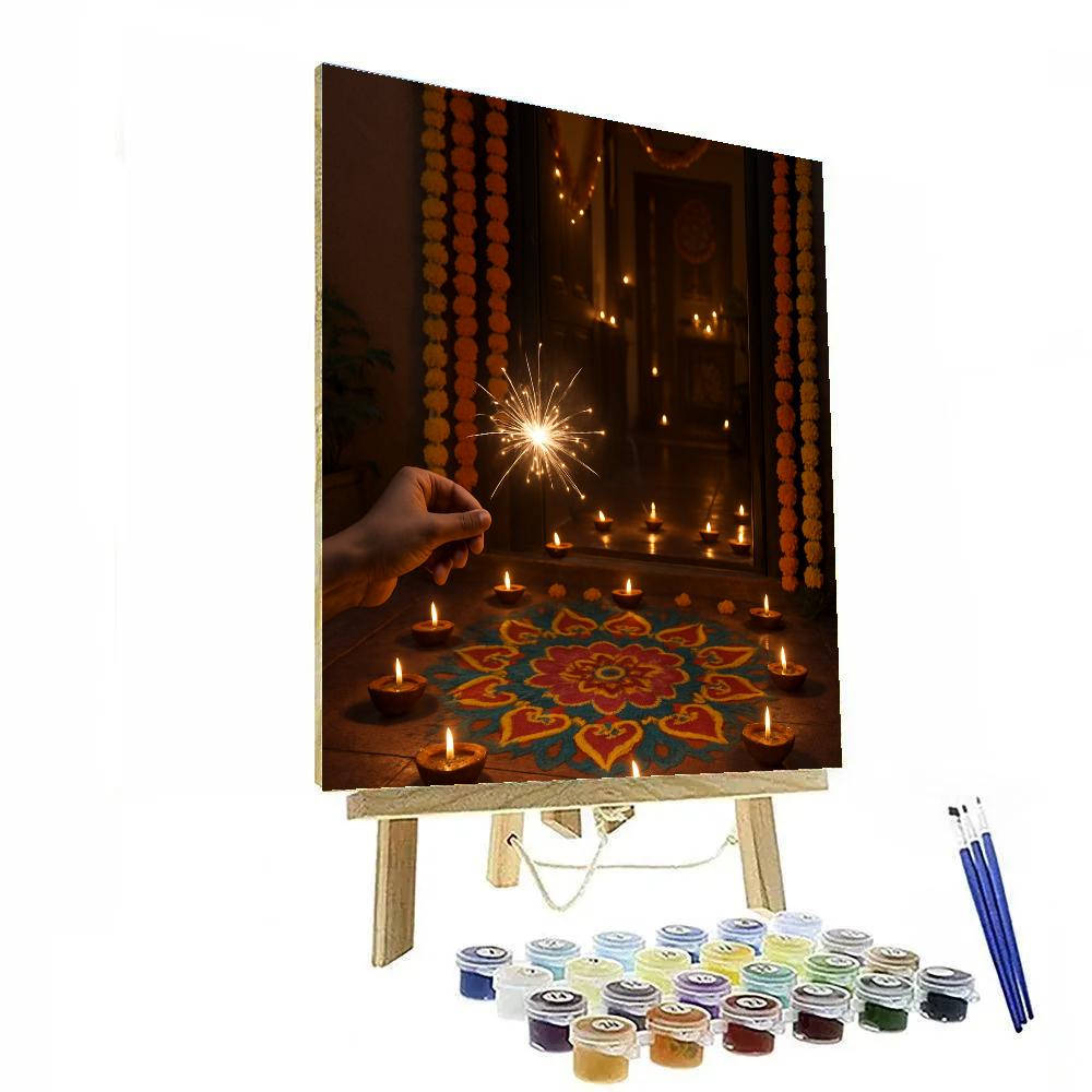 Diwali Lantern Glow paint by numbers