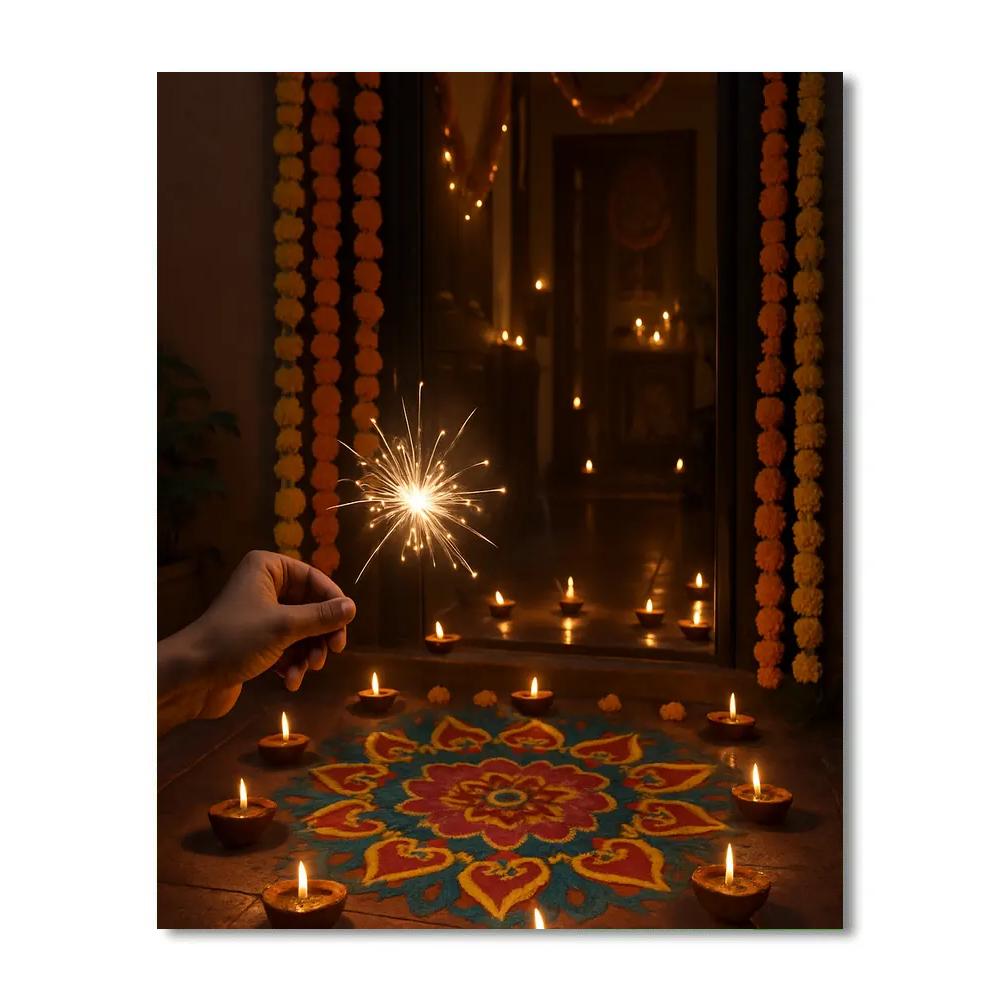 Diwali Lantern Glow paint by numbers