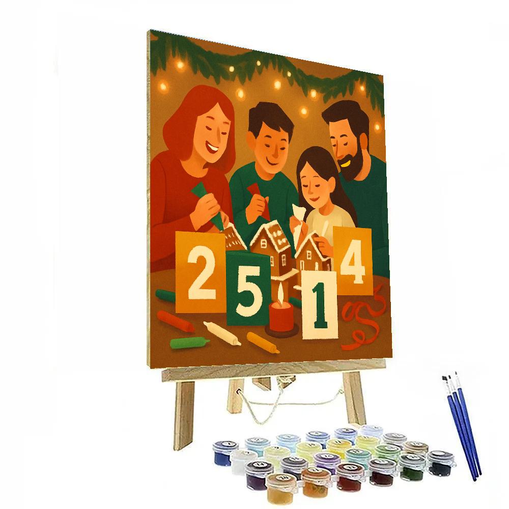 Gingerbread And Garland Joy Number painting