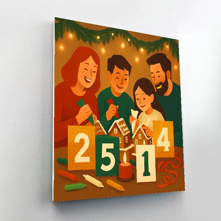 Gingerbread And Garland Joy Number painting