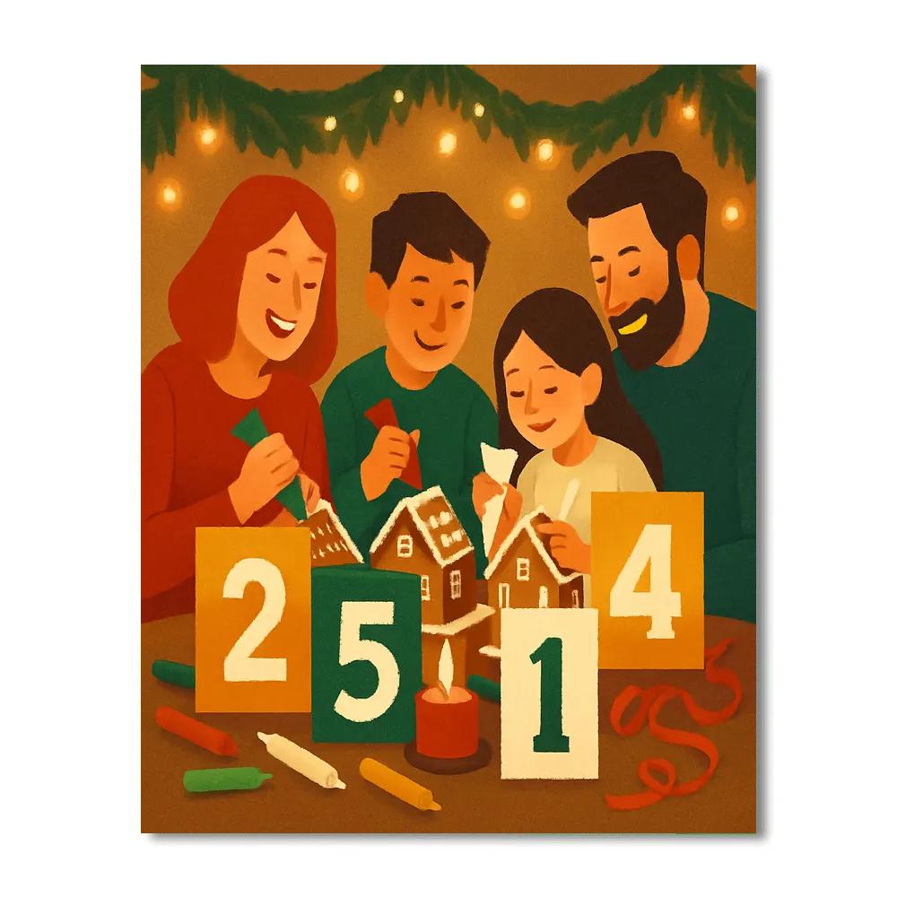 Gingerbread And Garland Joy Number painting