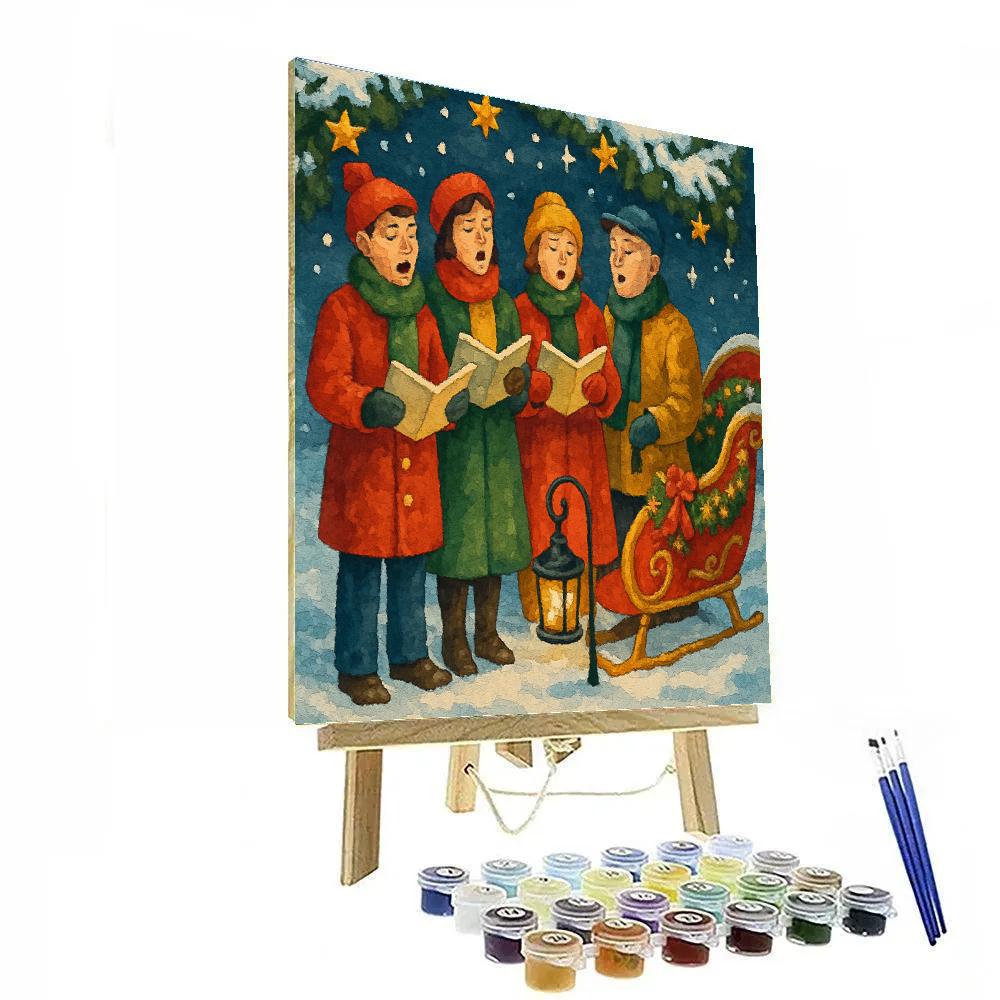 Snowy Sleigh Serenade Painting by numbers kit
