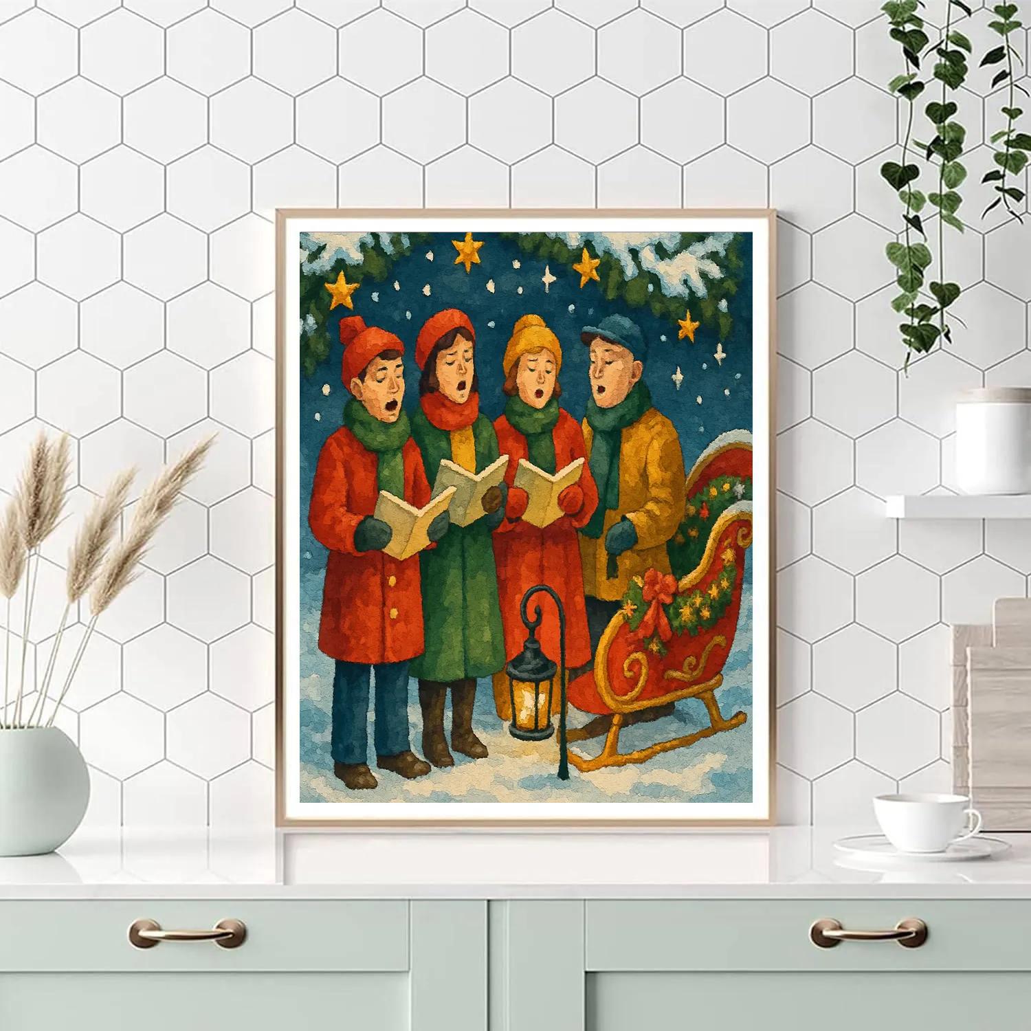 Snowy Sleigh Serenade Painting by numbers kit